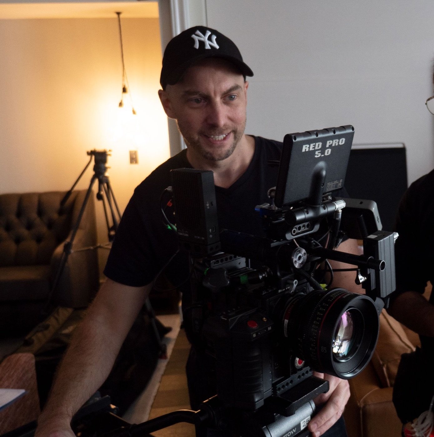 Adam St John — director and cinematographer on set in Sydney