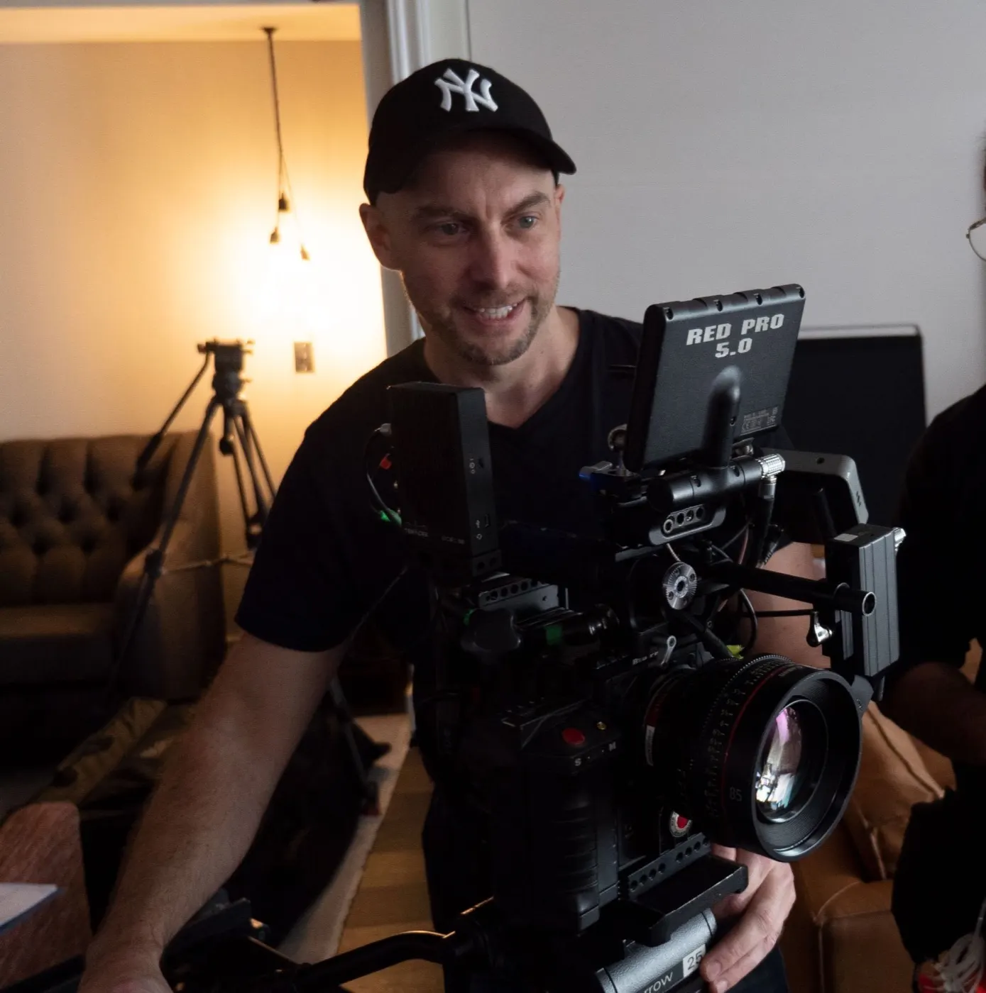 Adam St John — director and cinematographer on set in Sydney